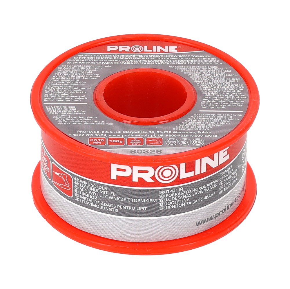 Spoiwo lutownicze do lutowania 0,7 mm szpula 100g Proline 60326