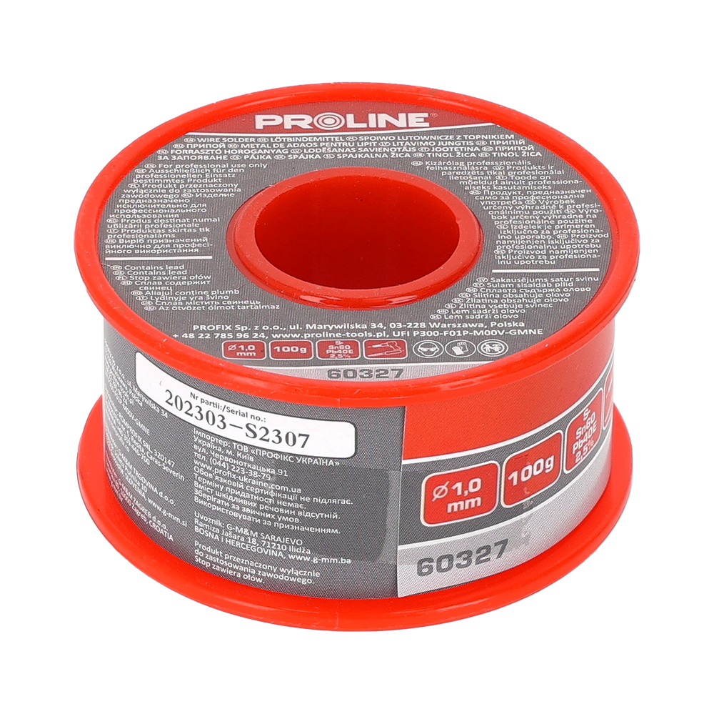 Spoiwo lutownicze do lutowania 1,0 mm szpula 100g Proline 60327