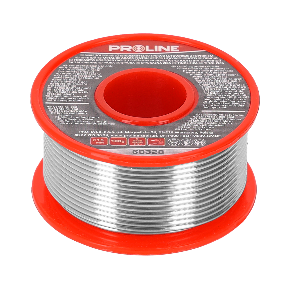 Spoiwo lutownicze do lutowania 1,5 mm szpula 100g Proline 60328