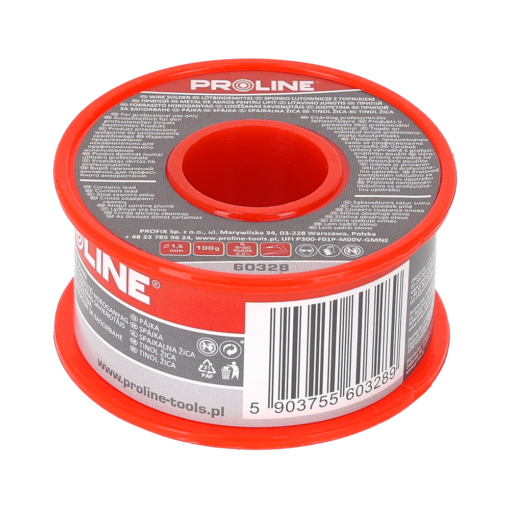 Spoiwo lutownicze do lutowania 1,5 mm szpula 100g Proline 60328