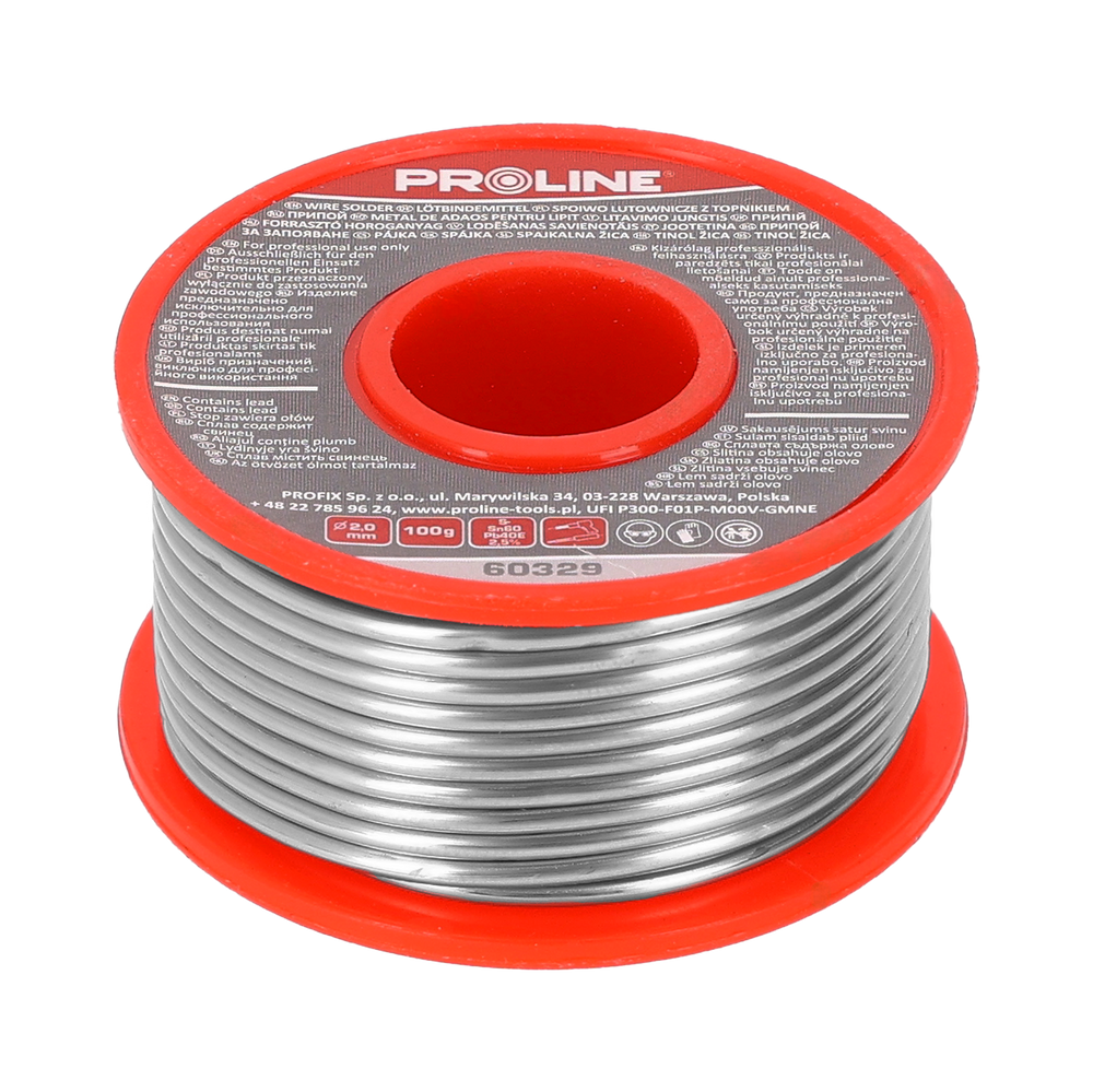 Spoiwo lutownicze do lutowania 2,0 mm szpula 100g Proline 60329