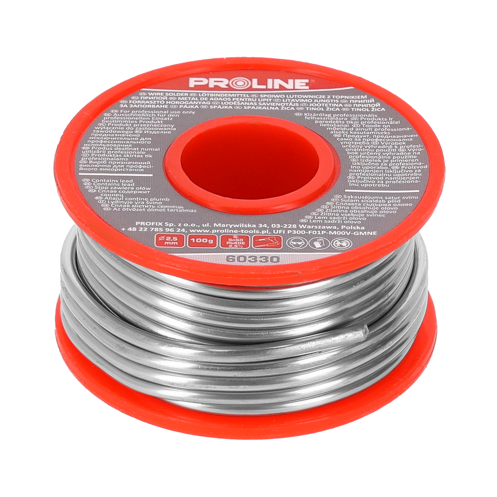 Spoiwo lutownicze do lutowania 2,5 mm szpula 100g Proline 60330