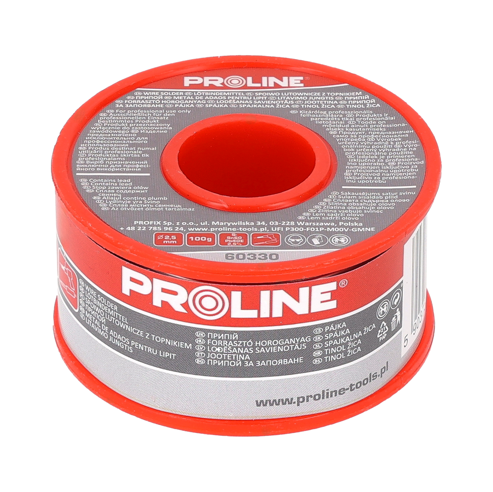 Spoiwo lutownicze do lutowania 2,5 mm szpula 100g Proline 60330
