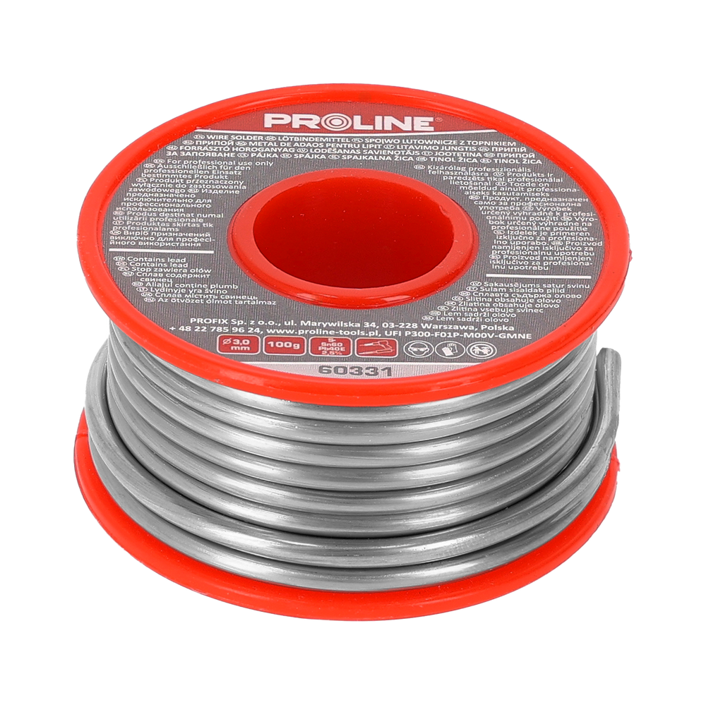 Spoiwo lutownicze do lutowania 3,0 mm szpula 100g Proline 60331