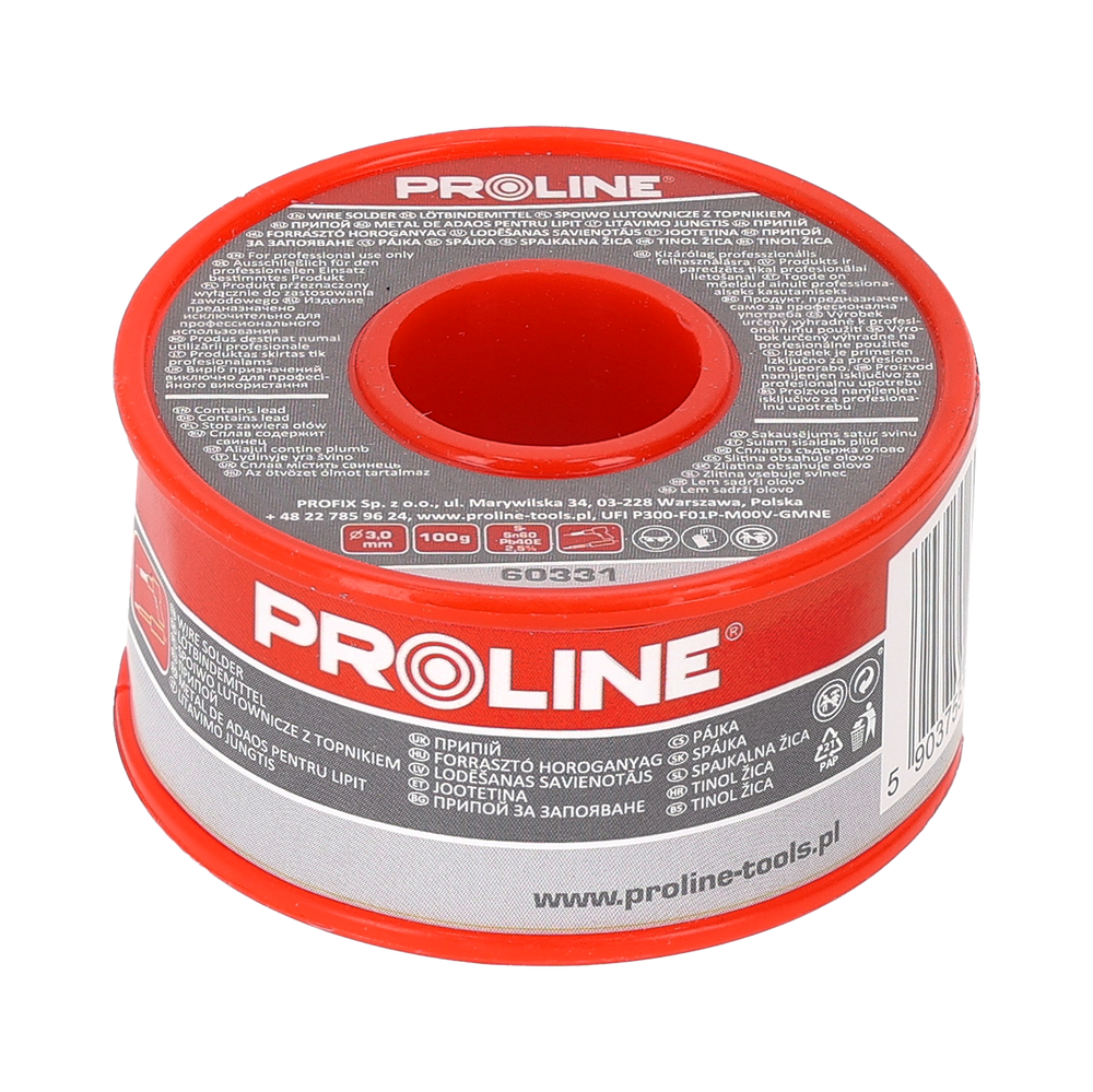 Spoiwo lutownicze do lutowania 3,0 mm szpula 100g Proline 60331