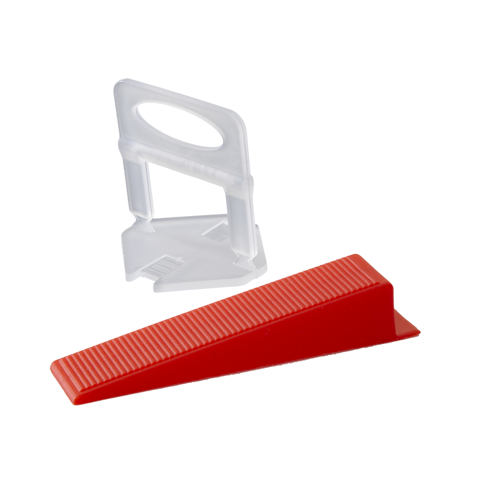Zestaw: klips 2 mm 300szt. + klin 100szt. sys. poz. płytek Proline 61352