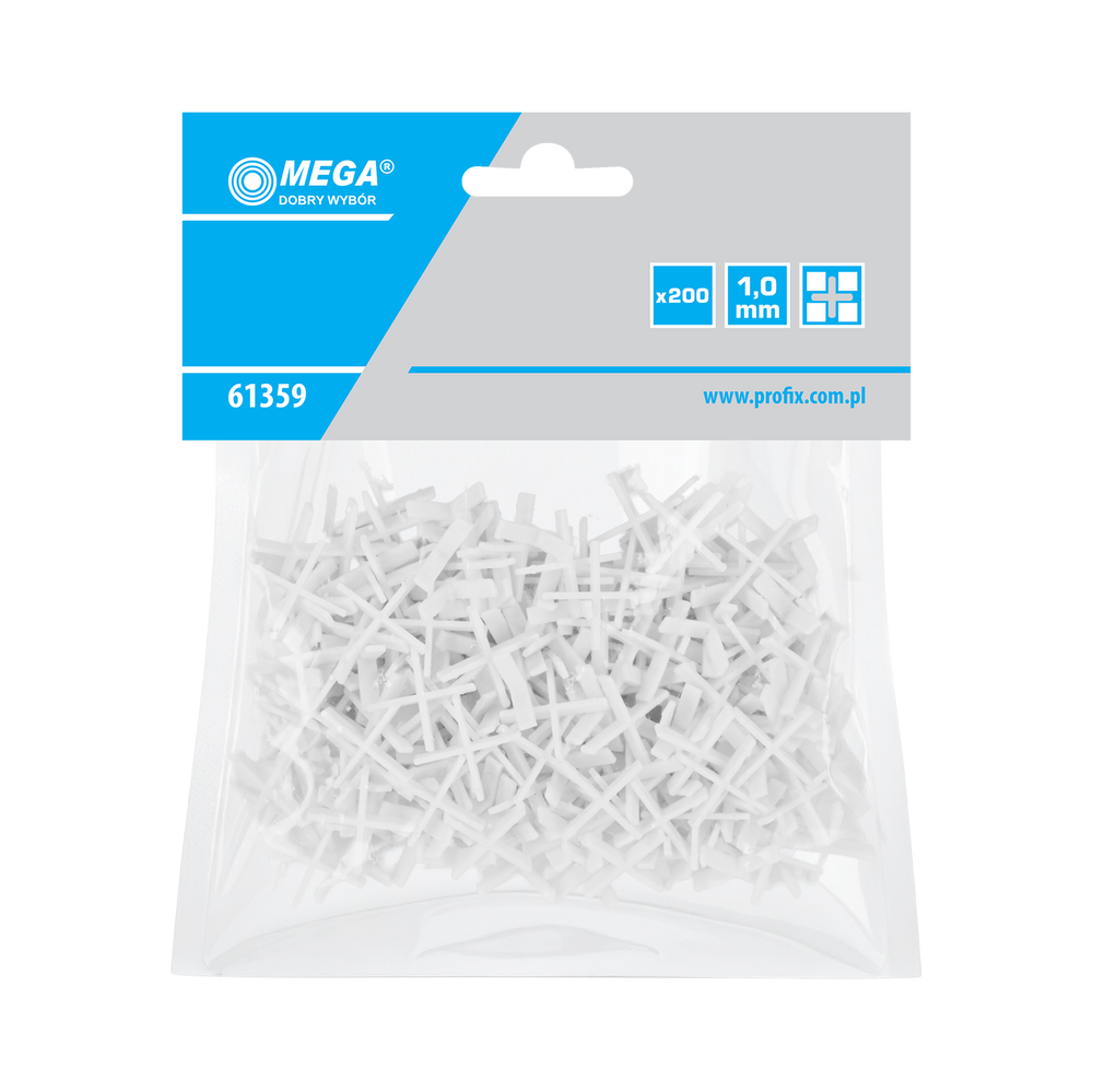 Krzyżyki do glazury 1 mm 200 sztuk Mega 61359
