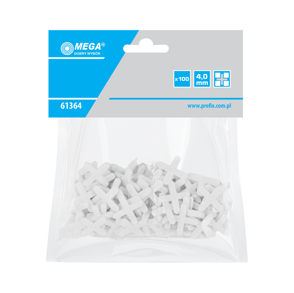 Krzyżyki dystansowe do glazury 4,0 mm 100szt Mega 61364