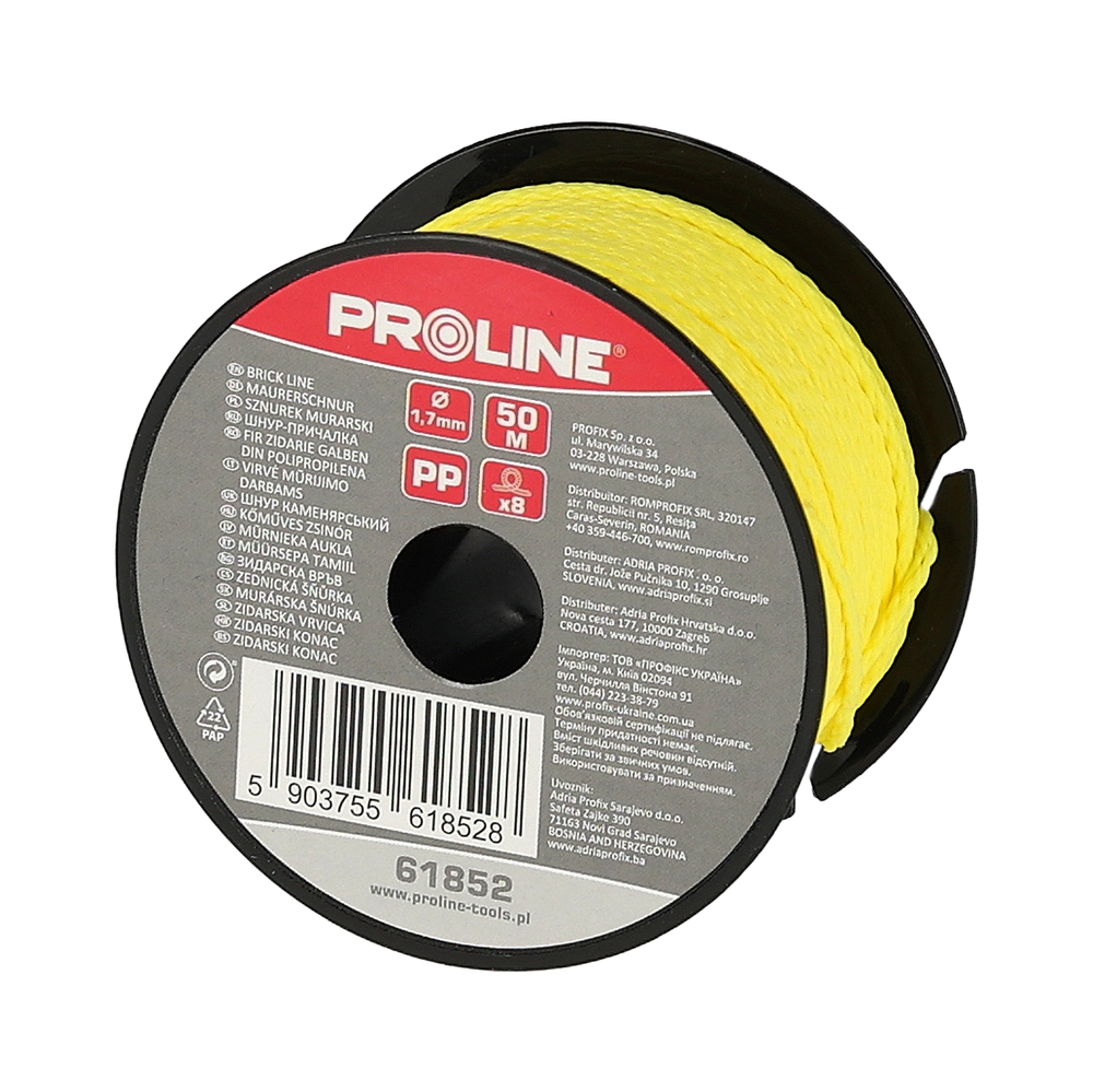 Sznurek murarski Fi 1.7 mm 50m żółty sznurek budowlany Proline 61852