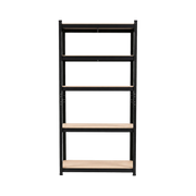 Regał metalowy magazynowy wciskany warsztatowy 5 półek 180×90×40,1325 kg czarny 62031C