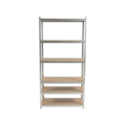 Regał metalowy magazynowy wciskany warsztatowy 6 półek 222×110×50,1050 kg ocynk 62032