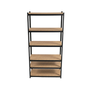 Regał metalowy magazynowy wciskany warsztatowy 6 półek 222×110×50,1050 kg czarny 62032C