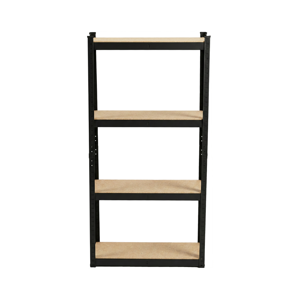 Regał metalowy magazynowy wciskany warsztatowy 4 półki 150×75×30 400 kg czarny 62033C