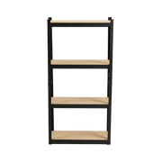Regał metalowy magazynowy wciskany warsztatowy 4 półki 150×75×30 400 kg czarny 62033C