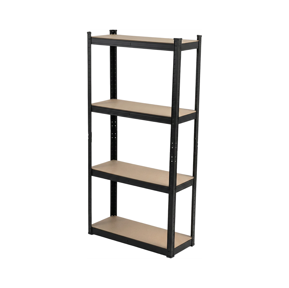 Regał metalowy magazynowy wciskany warsztatowy 4 półki 150×75×30 400 kg czarny 62033C