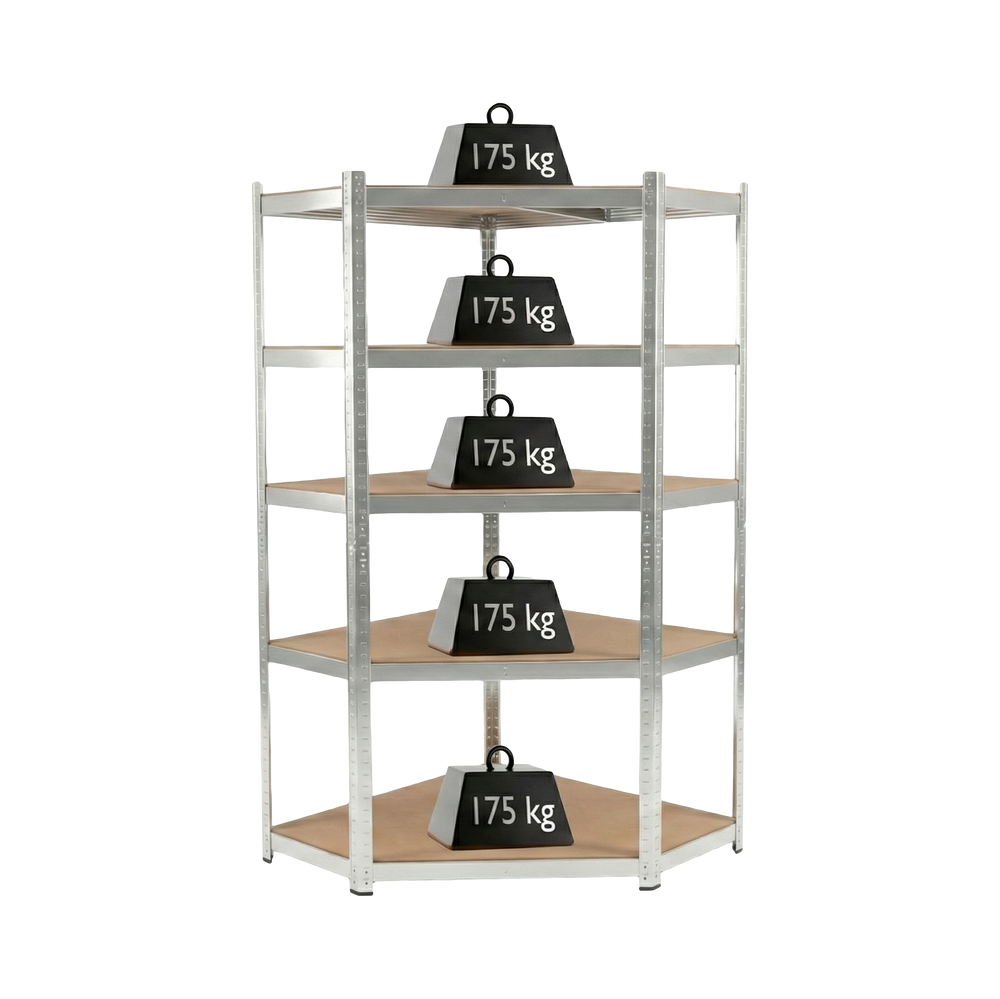 Regał metalowy magazynowy wciskany narożny 5 półek 180×90×90×40 875 kg ocynk 62040