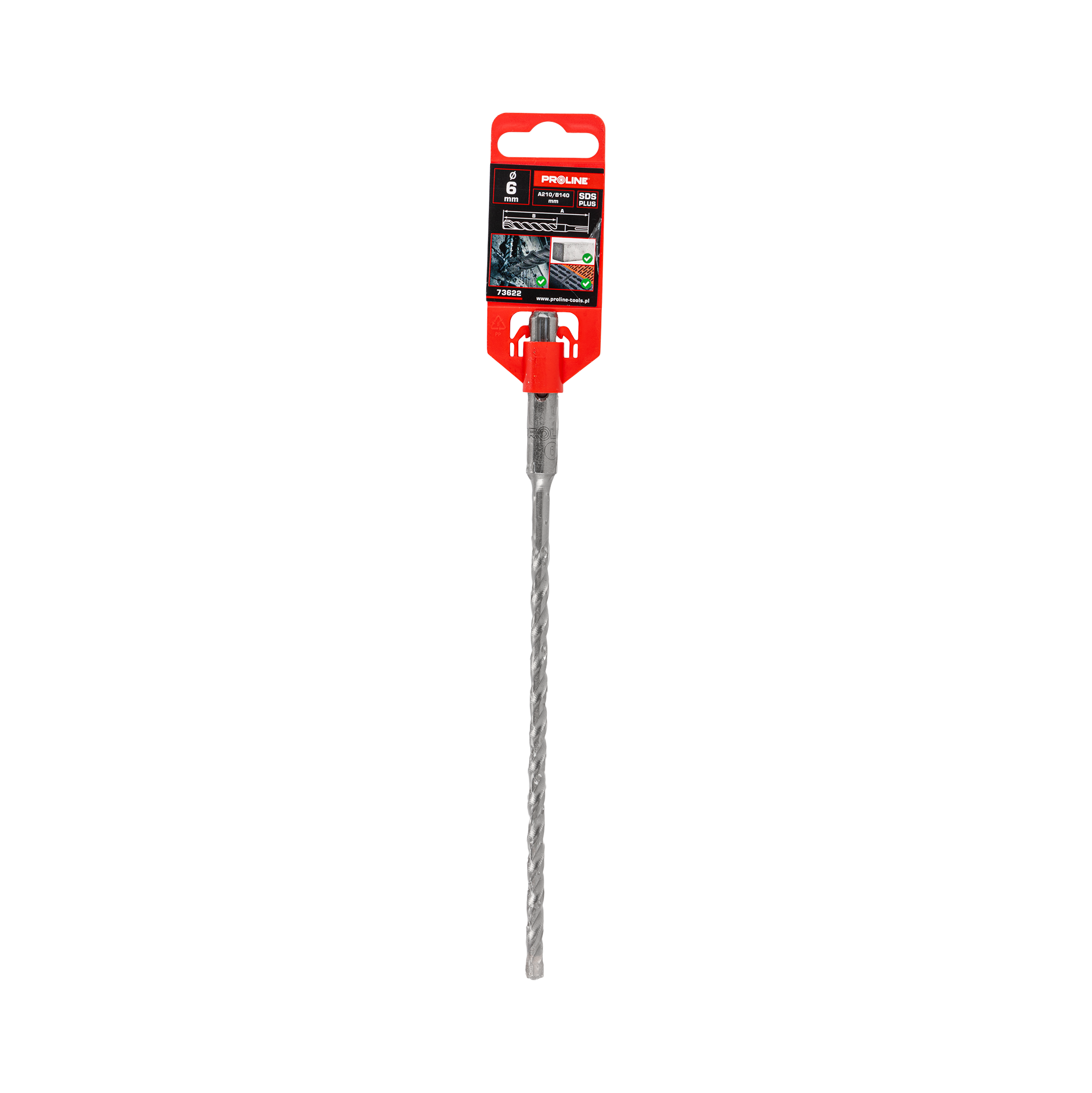 Wiertło do betonu zbrojonego SDS-Plus S3 cegła kamień 6x210 mm Proline 73622
