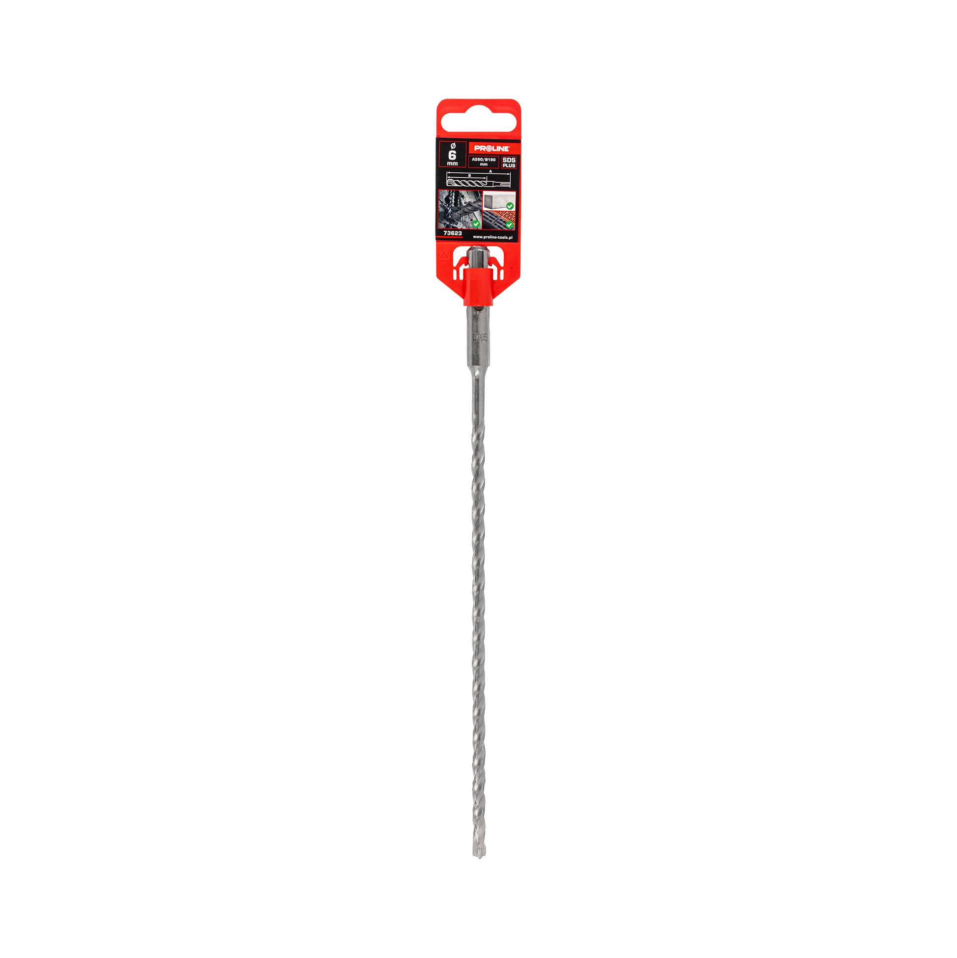 Wiertło do betonu zbrojonego SDS-Plus S3 cegła kamień 6x260 mm Proline 73623
