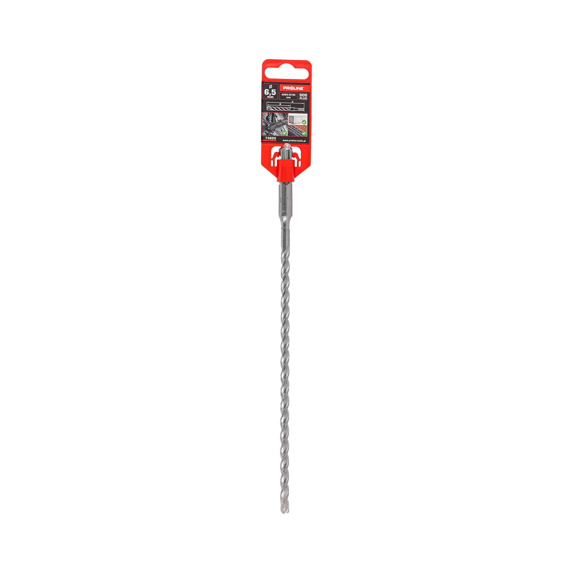 Wiertło do betonu zbrojonego SDS-Plus S3 cegła kamień 6,5x260 mm Proline 73625