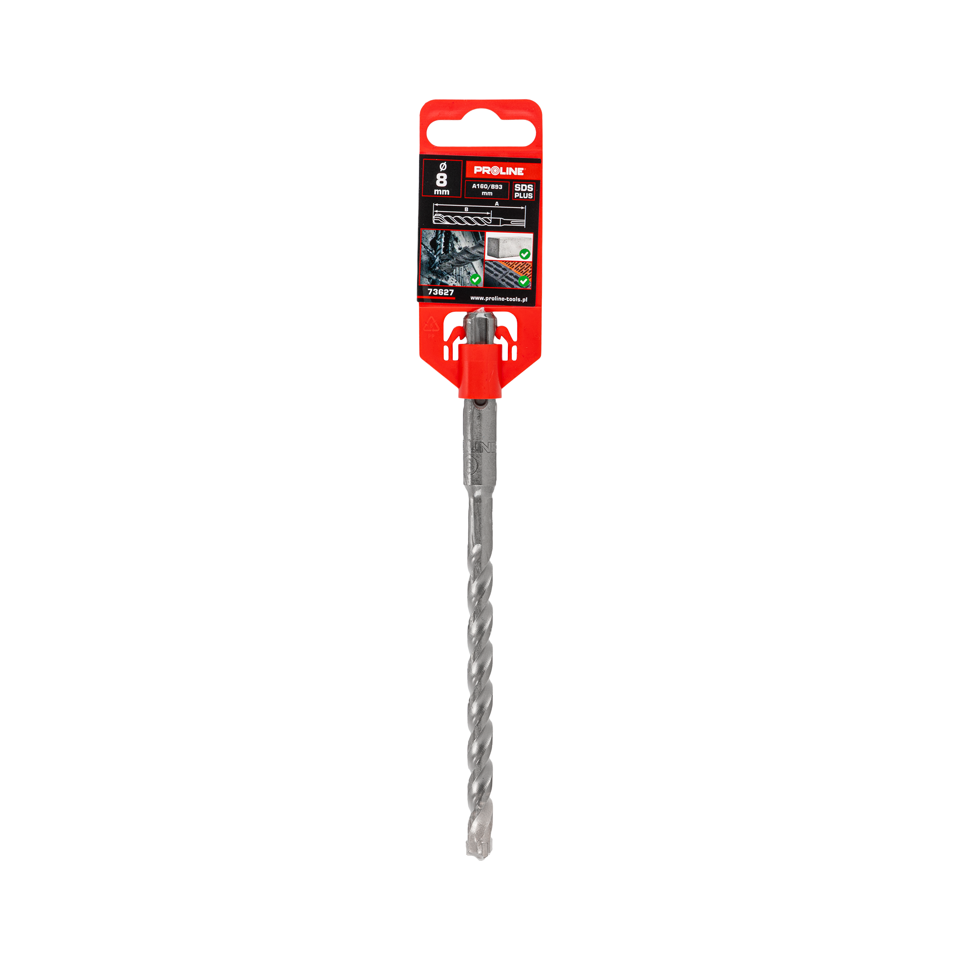 Wiertło do betonu zbrojonego SDS-Plus S3 cegła kamień 8x160 mm Proline 73627
