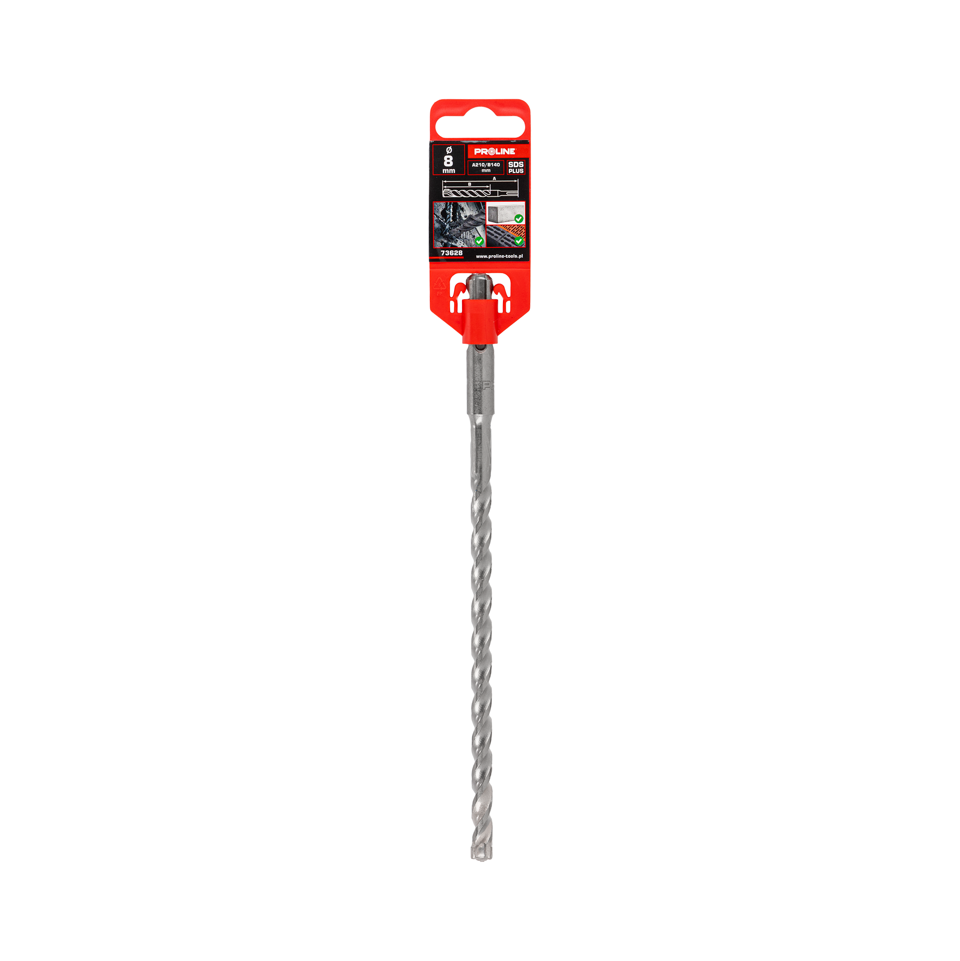 Wiertło do betonu zbrojonego SDS-Plus S3 cegła kamień 8x210 mm Proline 73628