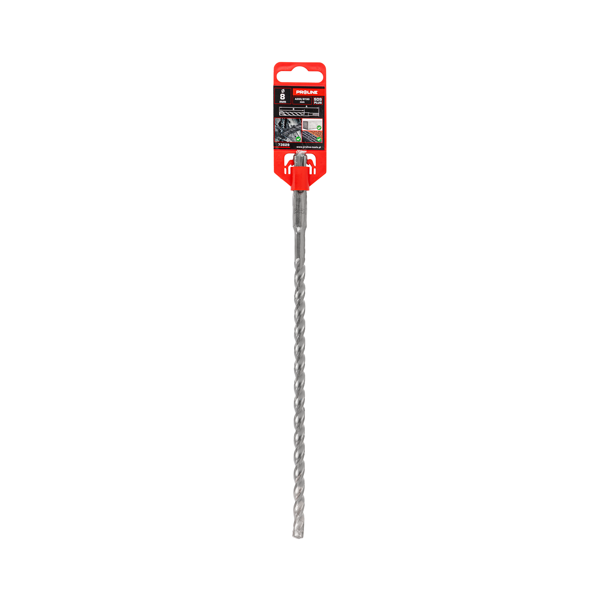 Wiertło do betonu zbrojonego SDS-Plus S3 cegła kamień 8x260 mm Proline 73629