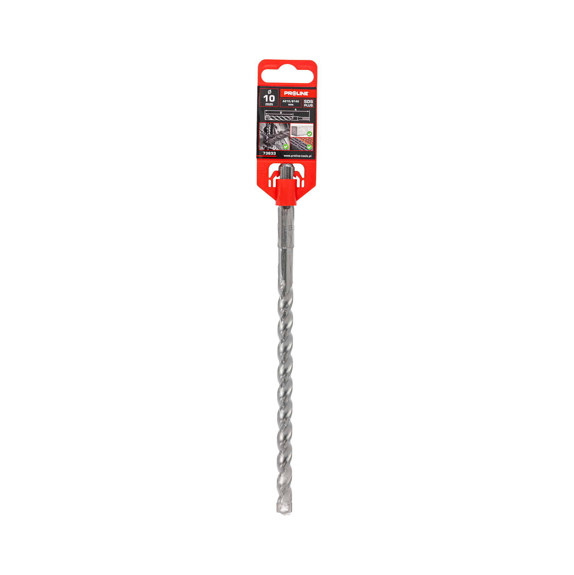 Wiertło do betonu zbrojonego SDS-Plus S3 cegła kamień 10x210 mm Proline 73633