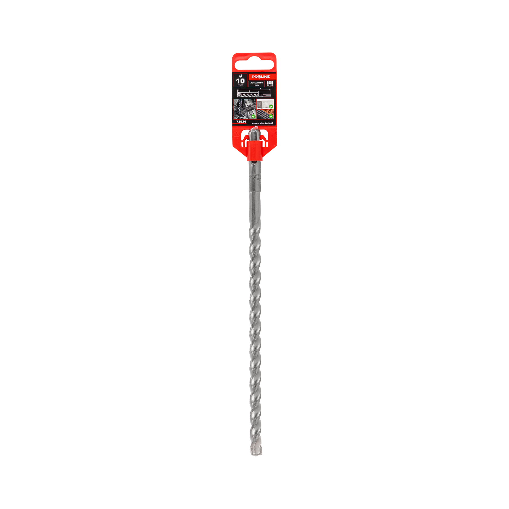 Wiertło do betonu zbrojonego SDS-Plus S3 cegła kamień 10x260 mm Proline 73634