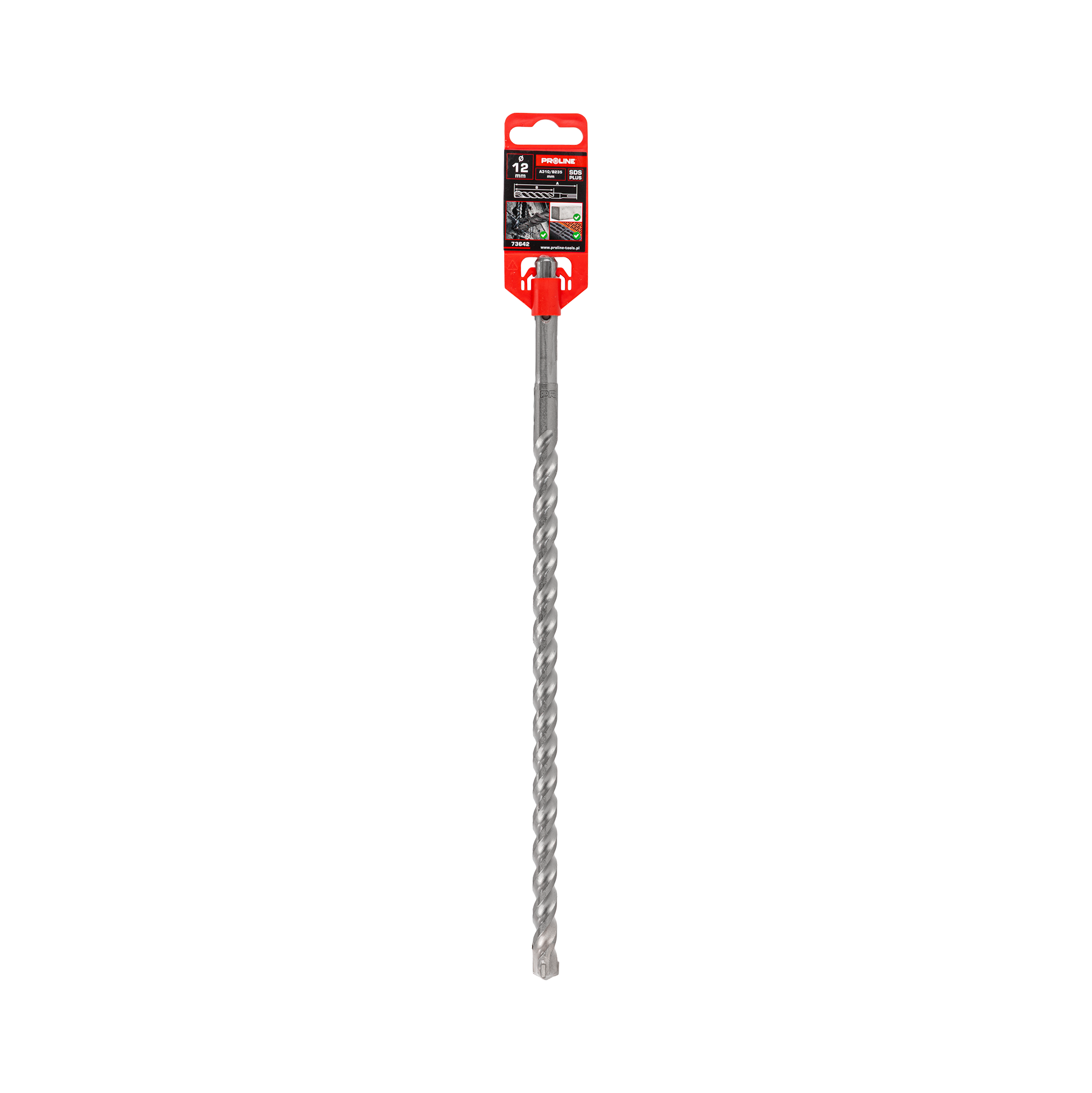 Wiertło do betonu zbrojonego SDS-Plus S3 cegła kamień 12x310 mm Proline 73642