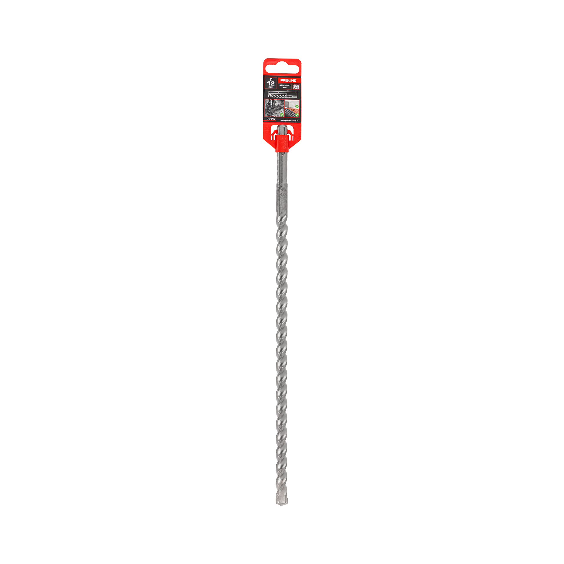 Wiertło do betonu zbrojonego SDS-Plus S3 cegła kamień 12x350 mm Proline 73643