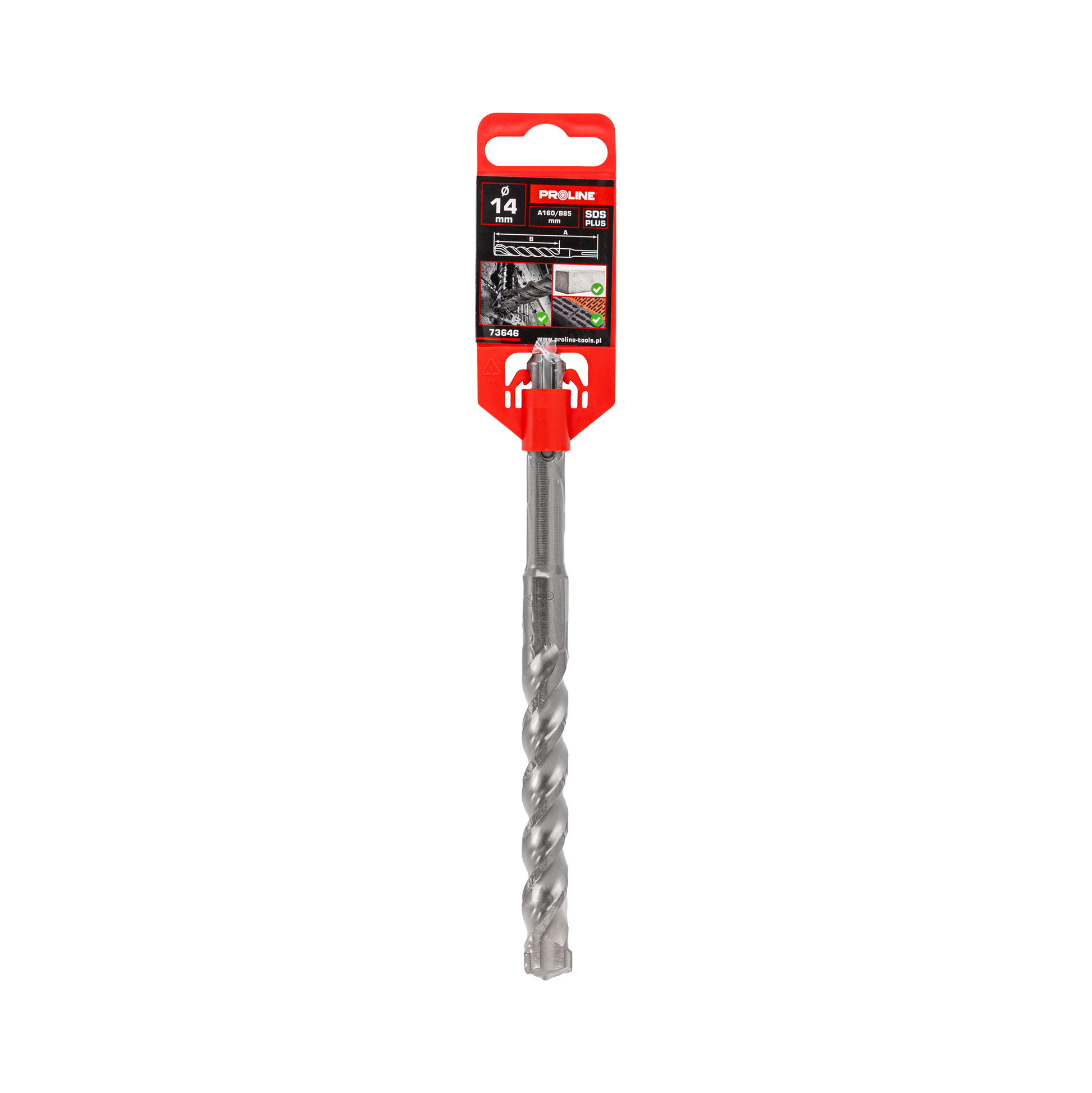 Wiertło do betonu zbrojonego SDS-Plus S3 cegła kamień 14x160 mm Proline 73646