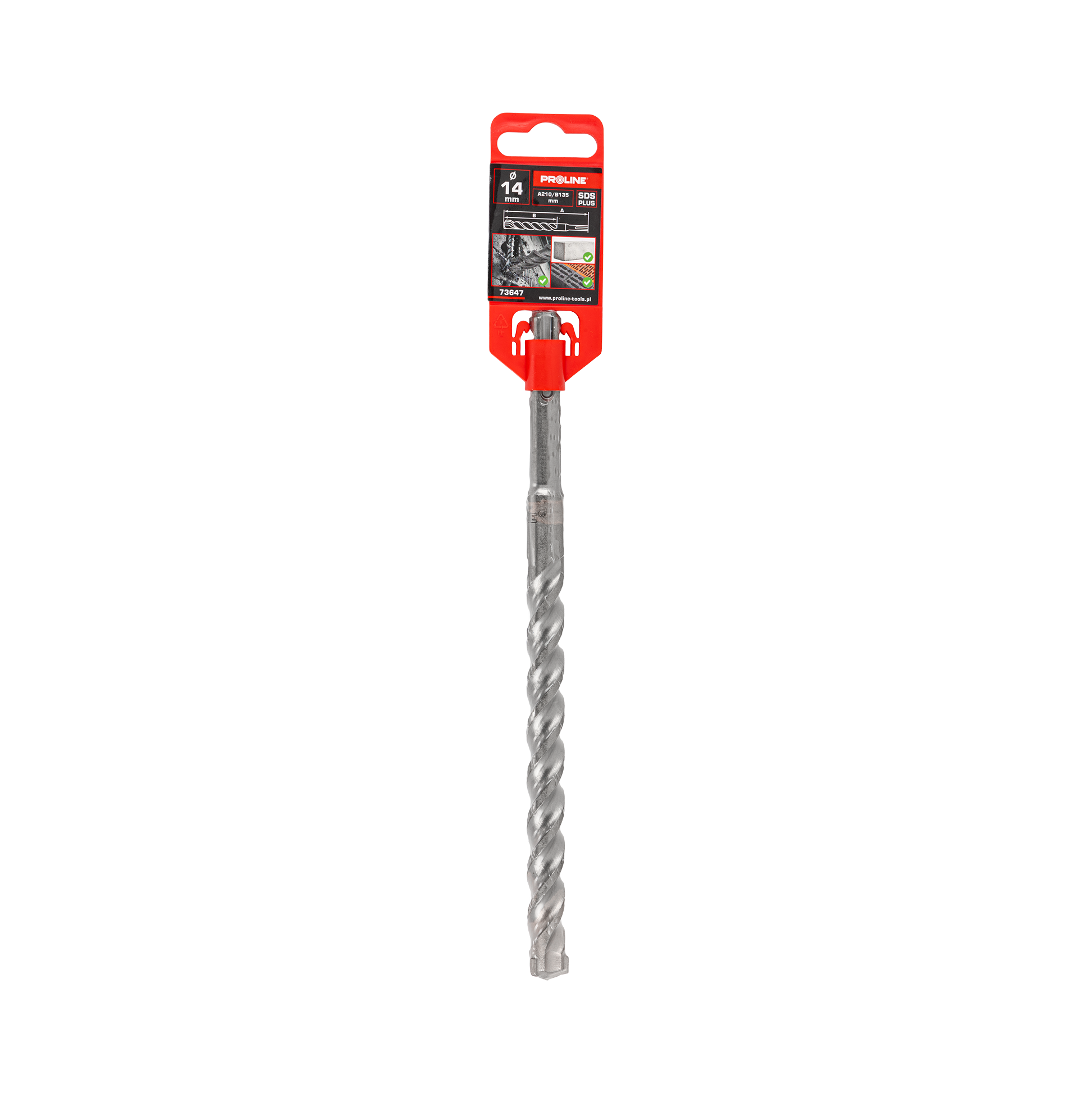 Wiertło do betonu zbrojonego SDS-Plus S3 cegła kamień 14x210 mm Proline 73647