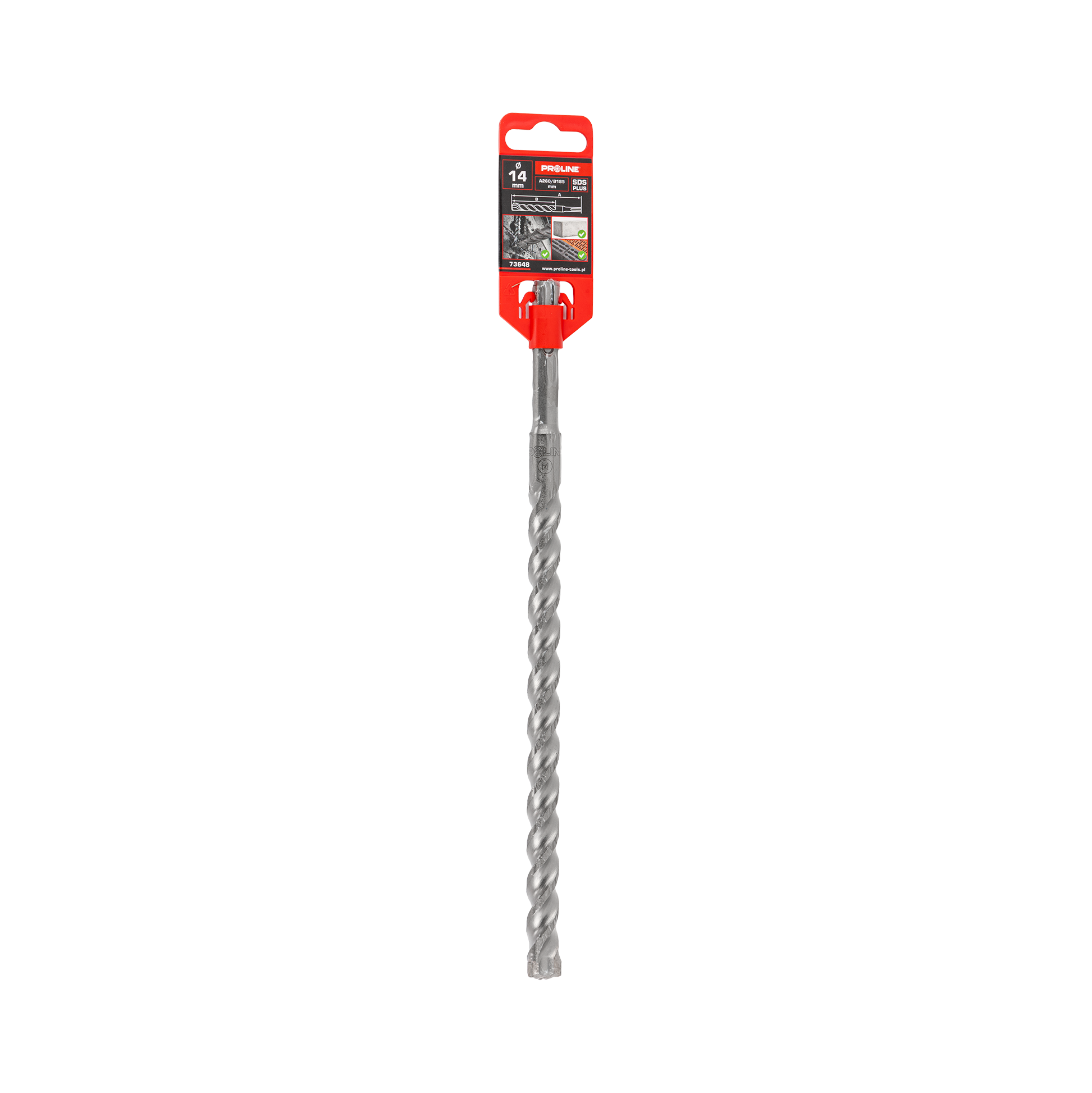 Wiertło do betonu zbrojonego SDS-Plus S3 cegła kamień 14x260 mm Proline 73648