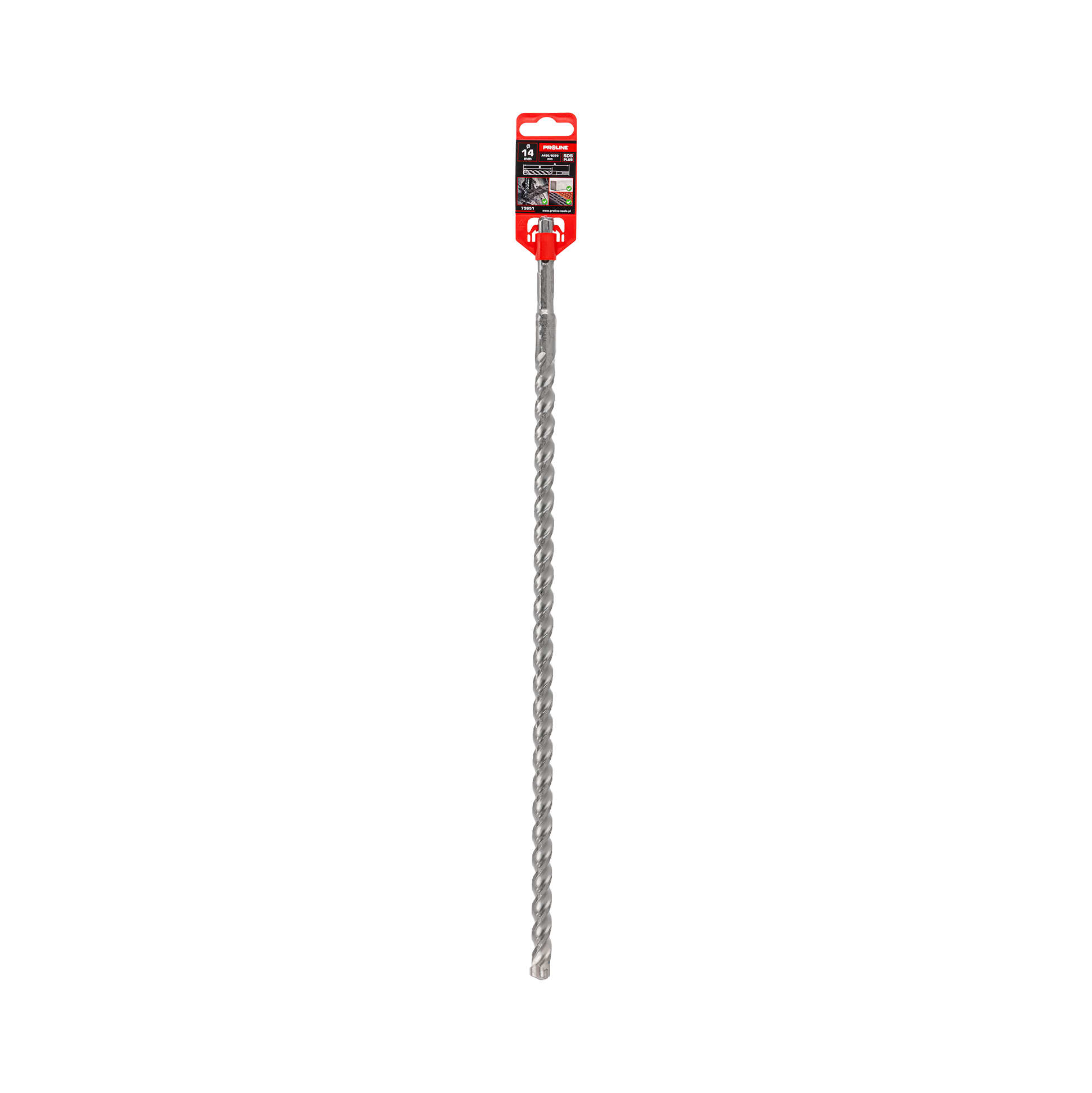 Wiertło do betonu zbrojonego SDS-Plus S3 cegła kamień 14x450 mm Proline 73651