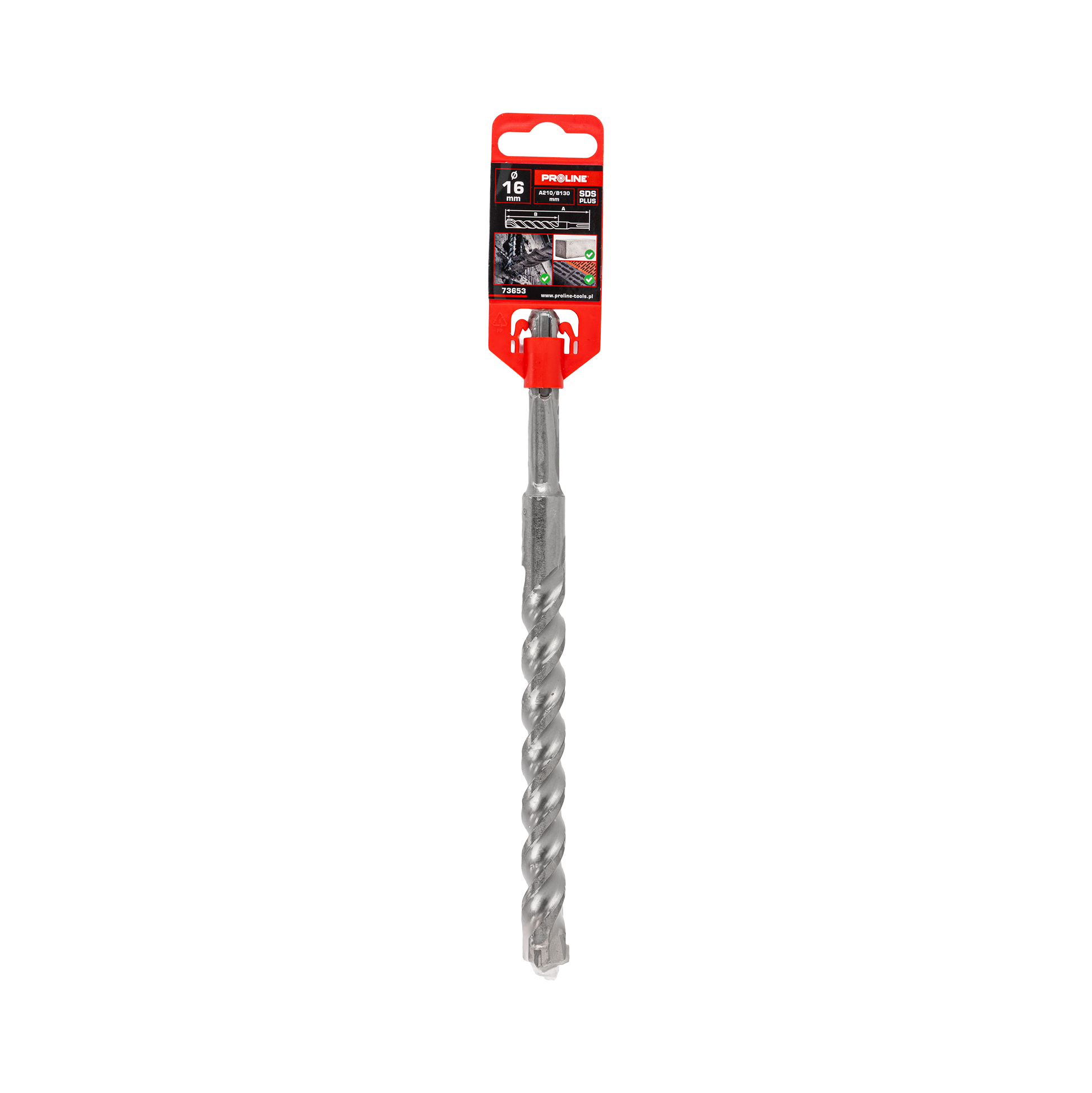 Wiertło do betonu zbrojonego SDS-Plus S3 cegła kamień 16x210 mm Proline 73653