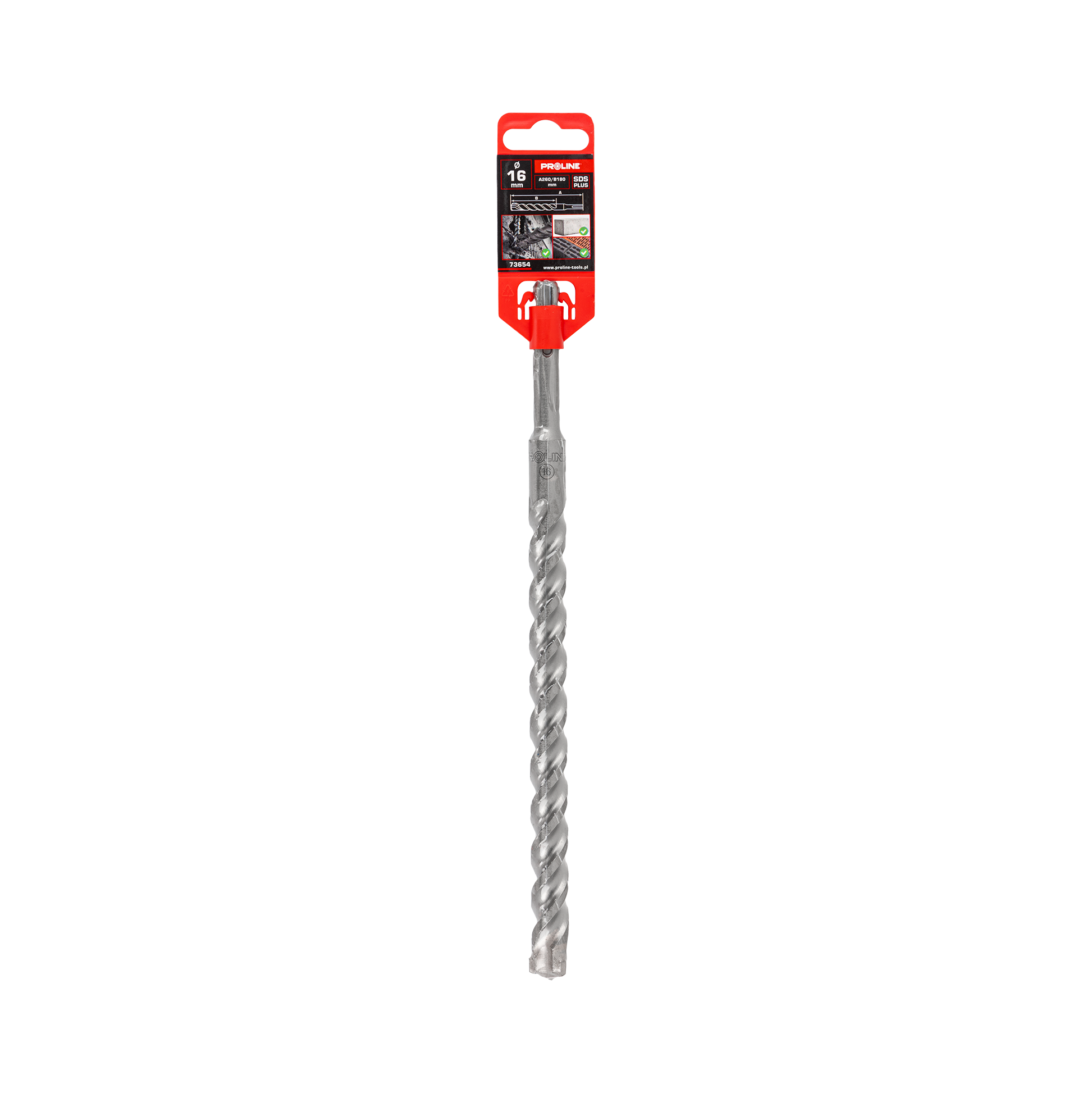 Wiertło do betonu zbrojonego SDS-Plus S3 cegła kamień 16x260 mm Proline 73654