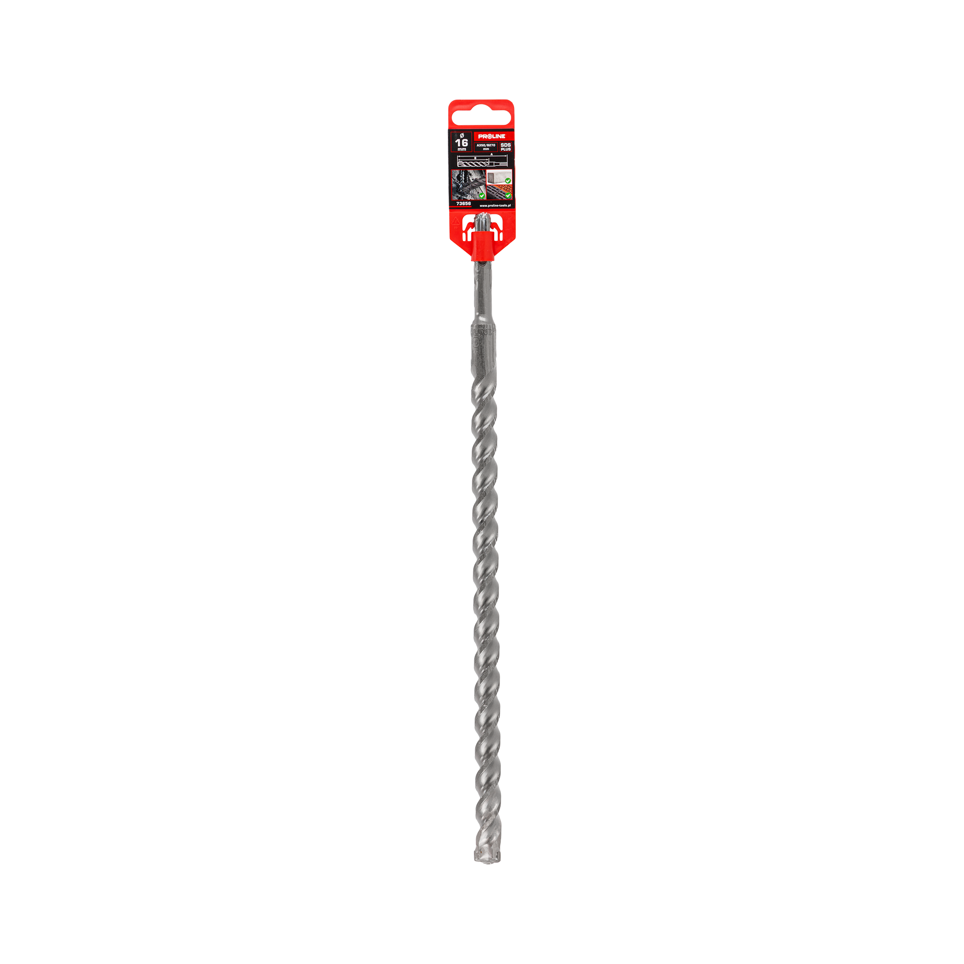 Wiertło do betonu zbrojonego SDS-Plus S3 cegła kamień 16x350 mm Proline 73656