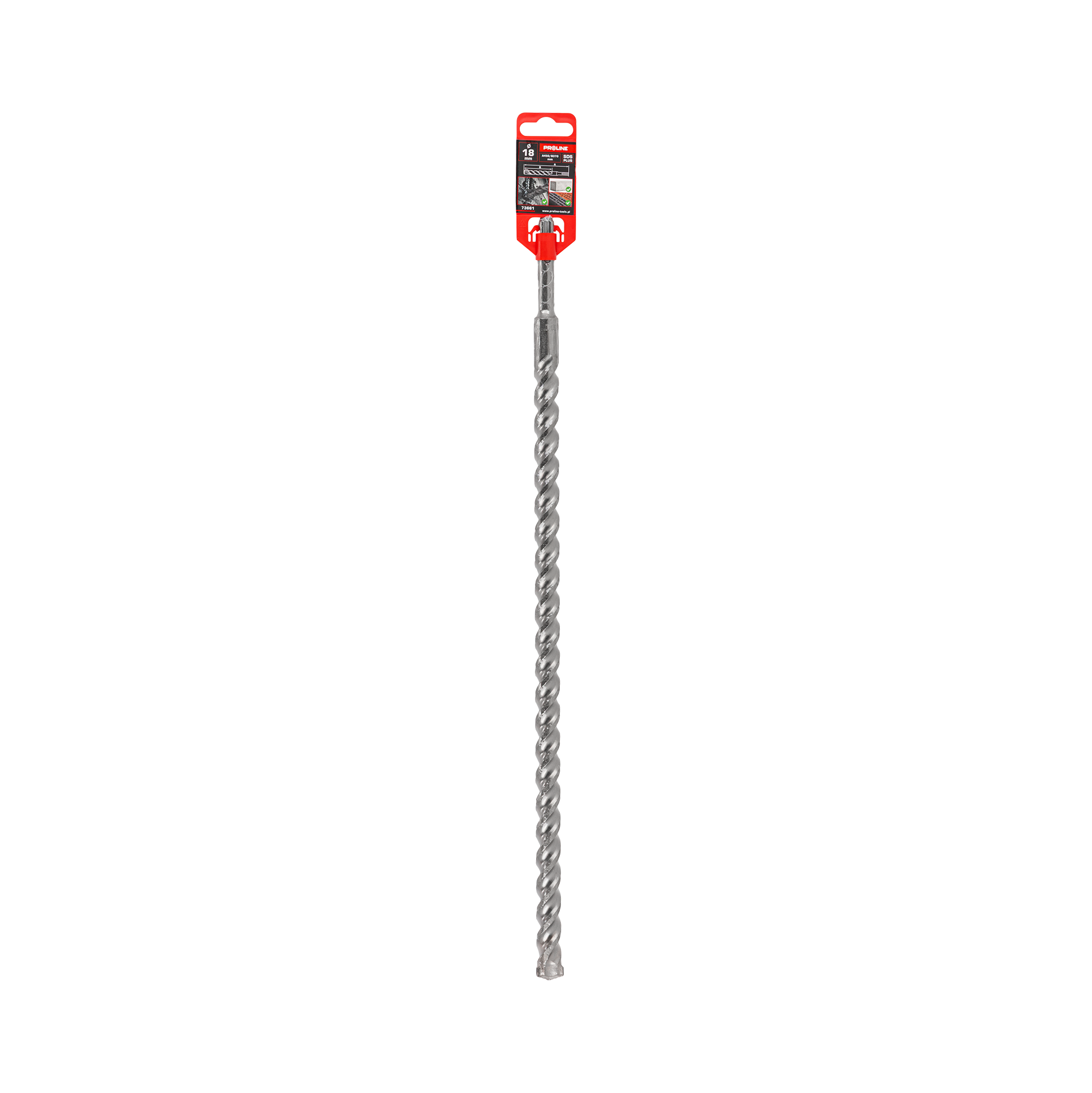Wiertło do betonu zbrojonego SDS-Plus S3 cegła kamień 18x450 mm Proline 73661