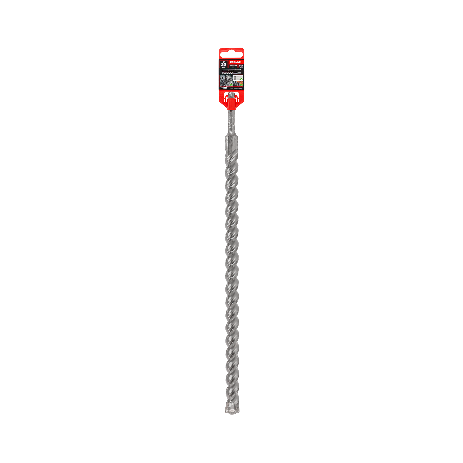 Wiertło do betonu zbrojonego SDS-Plus S3 cegła kamień 22x450 mm Proline 73667