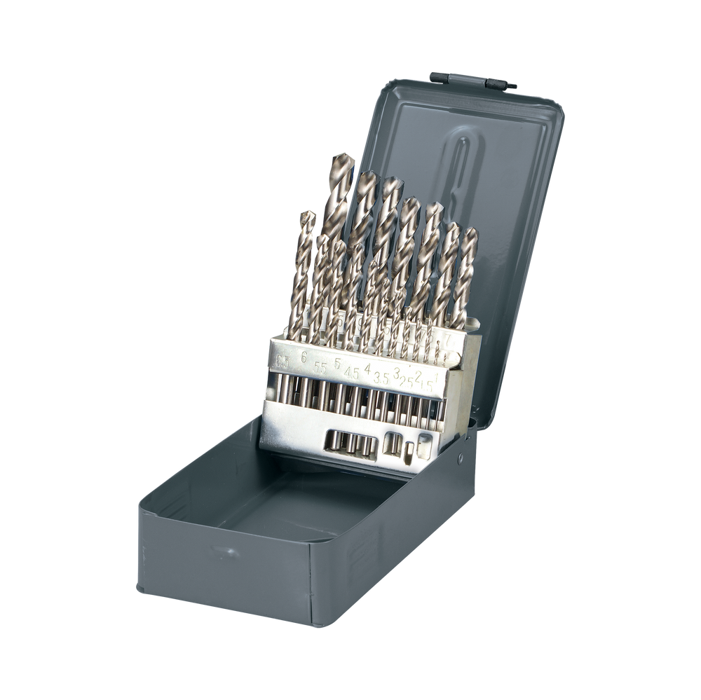 Wiertła do metalu HSS szlifowane 1,0-10,0 mm zestaw 19 elementów Proline 77219