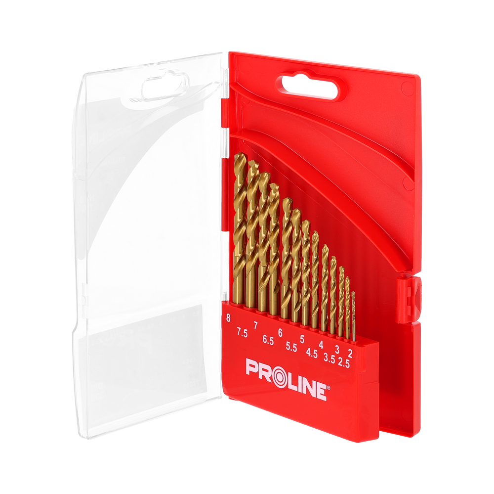 Zestaw wierteł do metalu hsstin DIN338 13 sztuk 2-8 mm Proline 77314