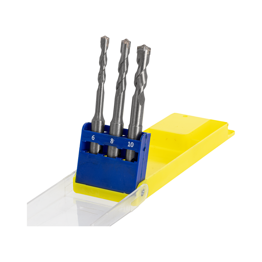 Wiertła do betonu SDS Plus 6810x110 mm zestaw 3 elementów Mega 81003