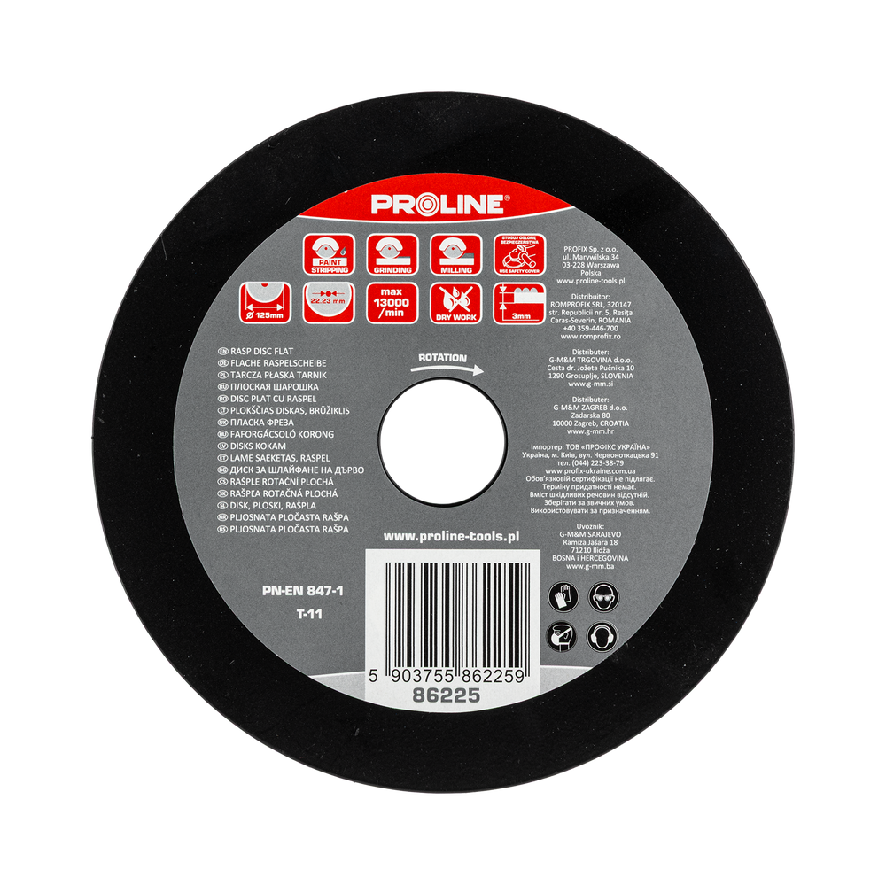 Tarcza płaska tarnik 125 mm grube zęby Proline 86225