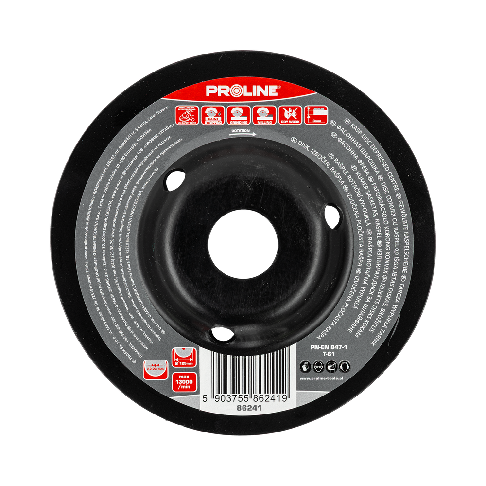 Tarcza wypukła tarnik 125 mm grube zęby Proline 86241
