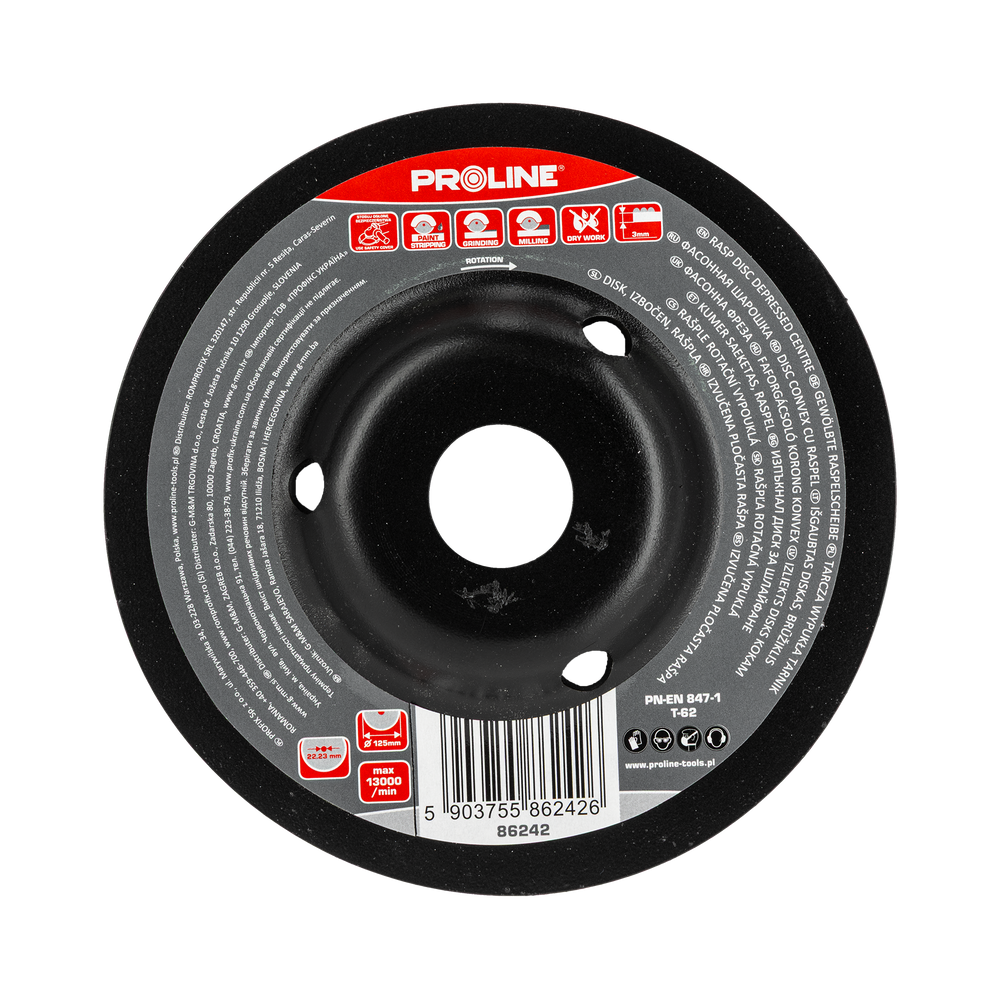 Tarcza wypukła tarnik typ a 125 mm średnie zęby Proline 86242