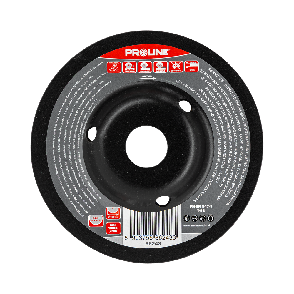 Tarcza wypukła tarnik typ b 125 mm drobne zęby Proline 86243