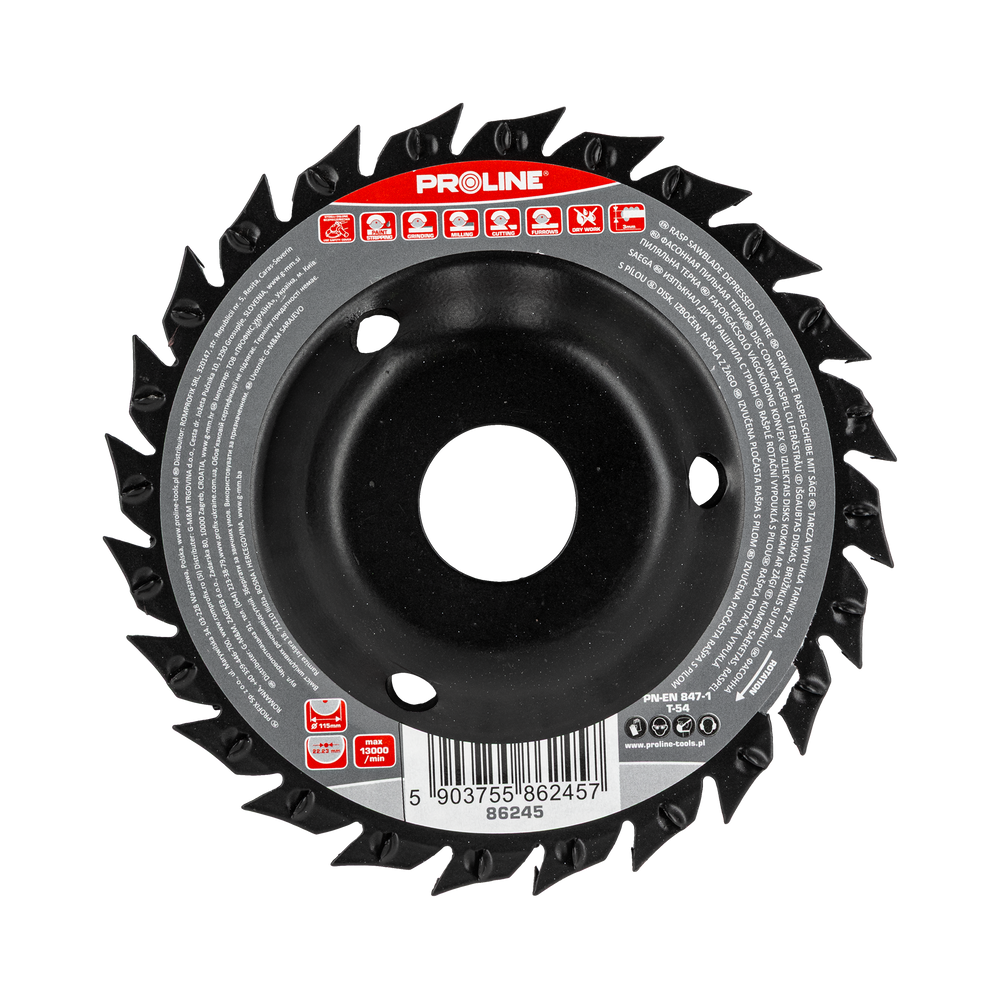 Tarcza wypukła tarnik z piłą 115 mm grube zęby Proline 86245