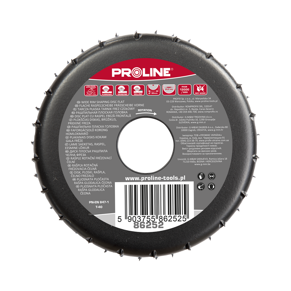 Tarcza płaska tarnik frez czołowy 90 mm grube zęby Proline 86252