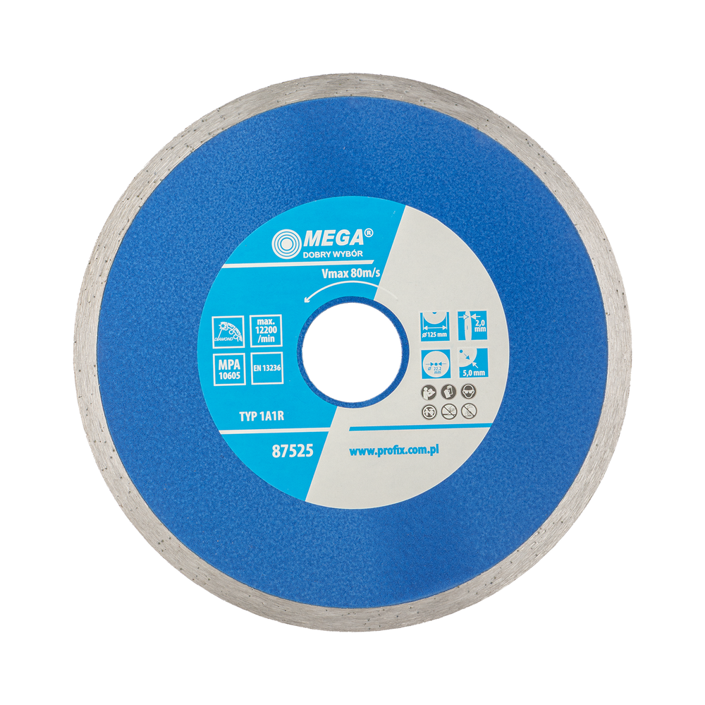 Tarcza diamentowa pełna 125x2,4x22 mm Mega 87525