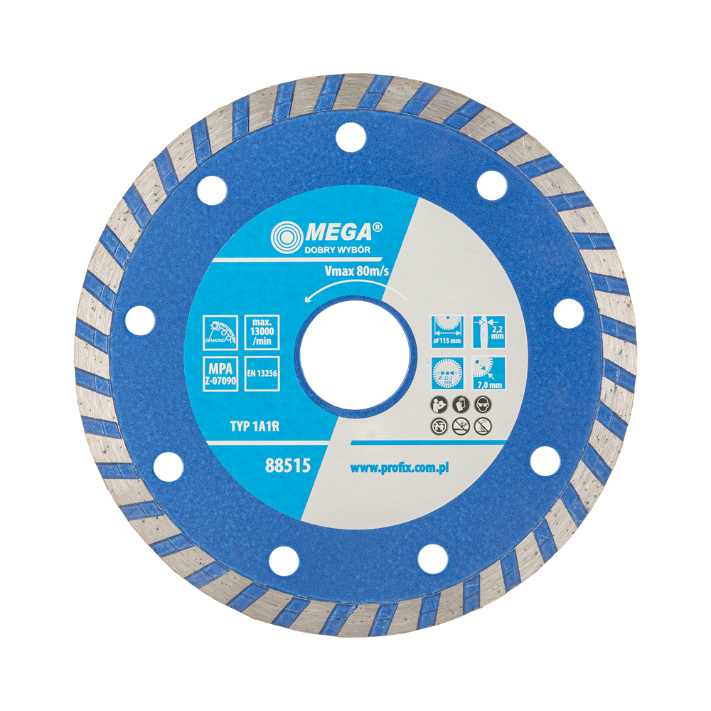 Tarcza diamentowa turbo 115x2,4x22 mm Mega 88515